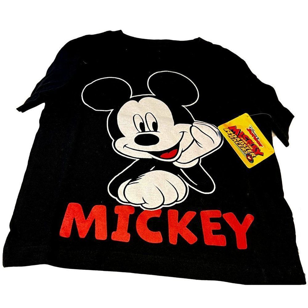 Disney Mickey Mouse Mickey And The Roadster Racers T Shirt Black Cotton 2t Or 4t